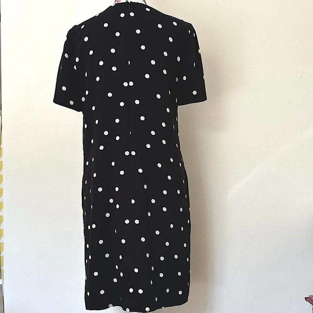 JACQUI E | B & W Polka Dot Shift Dress | Size 10 | Preloved - Picture 7 of 11